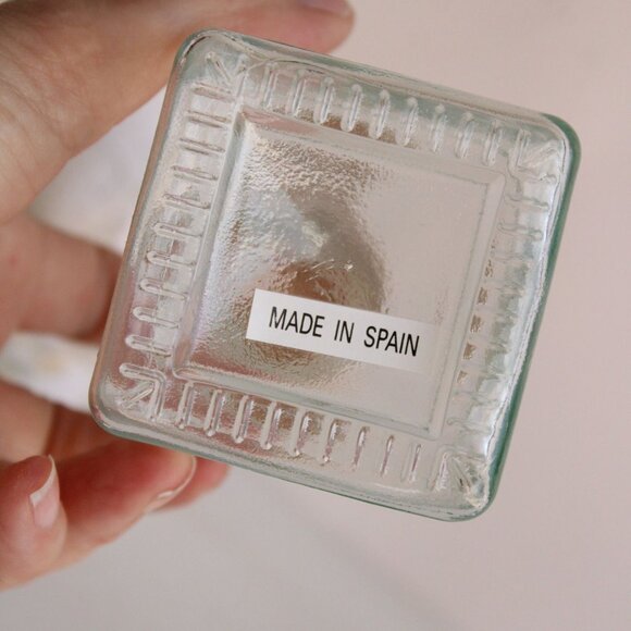 Vintage 1990s Glass Bottle With Cork / 8 Oz Recycled Spanish Glass - Picture 3 of 10